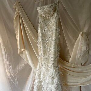 Elegant leaf & feather gown (NEW w/ tags)